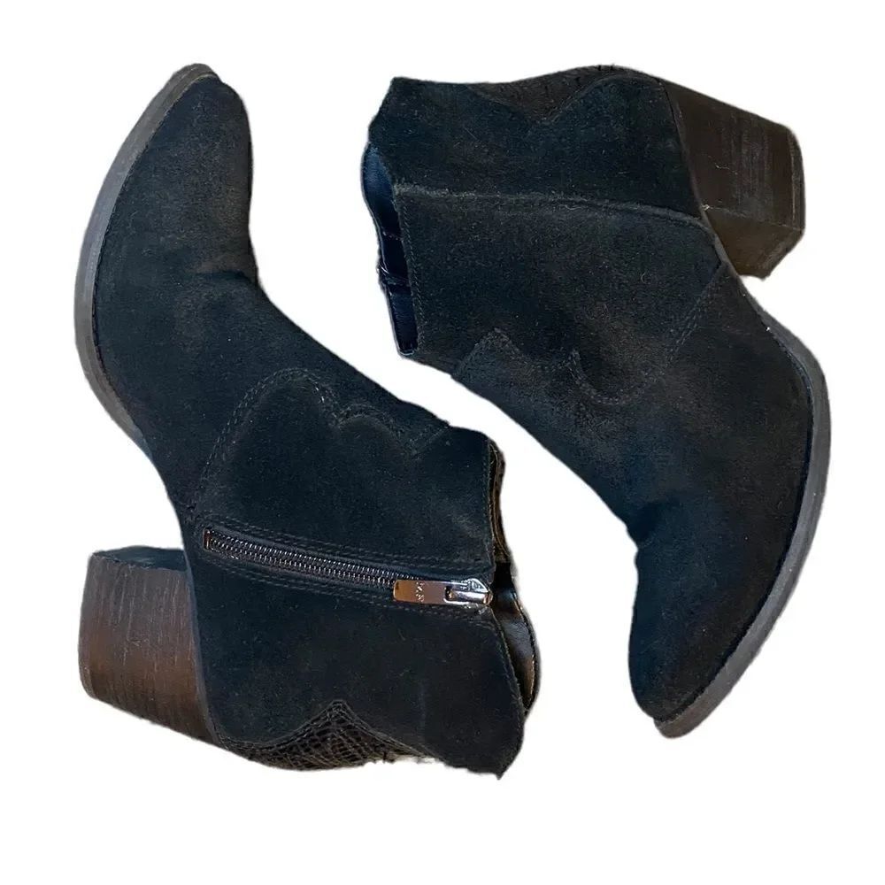 Marc Fisher Stefani Western Ankle Boots Booties Womens Size 7M Black Leather